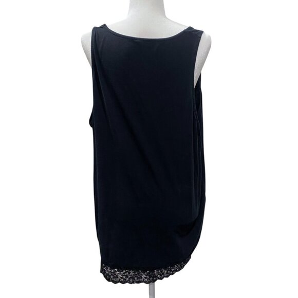 MASSINI lace trim hem longer length tank top 3X - Picture 2 of 2